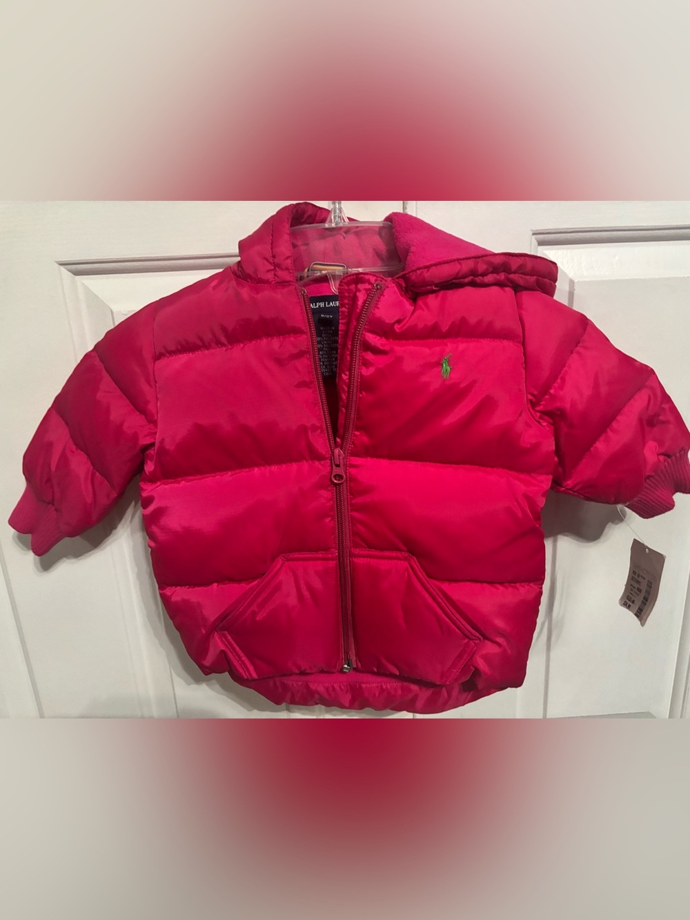 Ralph Lauren Bright Hot Pink Kids Puffer Jacket - NWT - size 2/2T